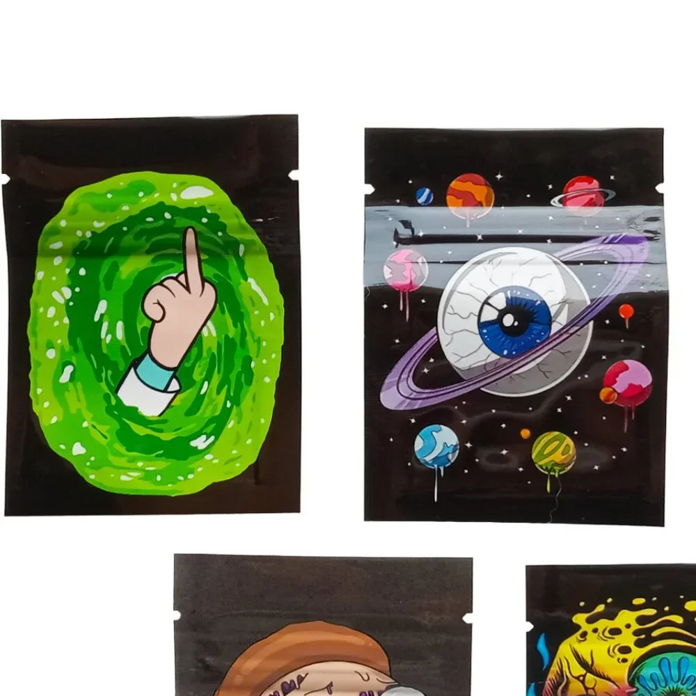 5 Trippy Mylar Bags, Herbal Psychedelic Zip Lock Printed Pouches, Space, Alien.. - Picture 9 of 16